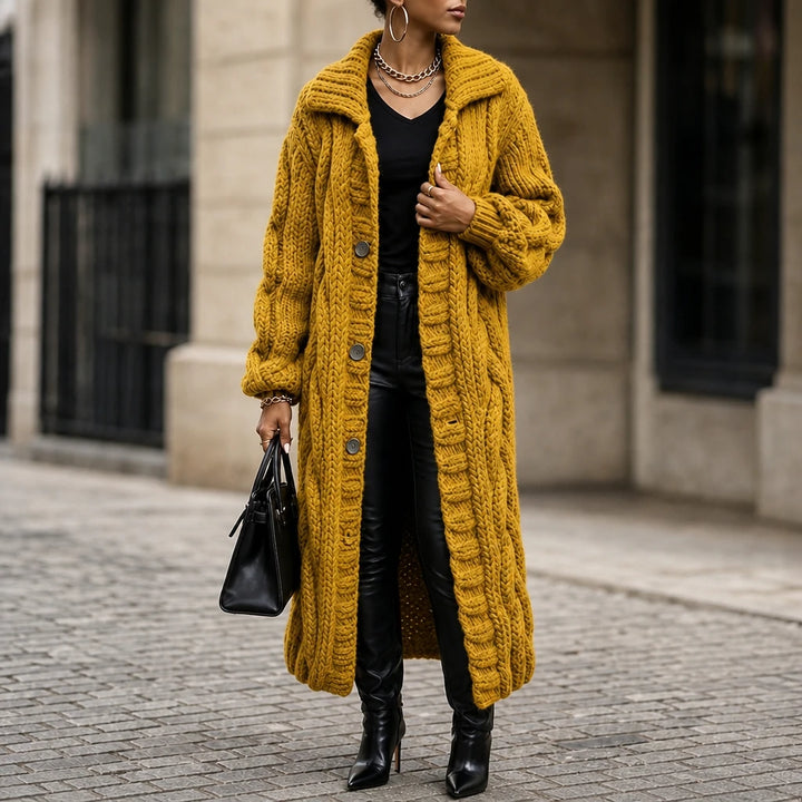 Cablehaven – Oversized Cable-Knit Long Cardigan