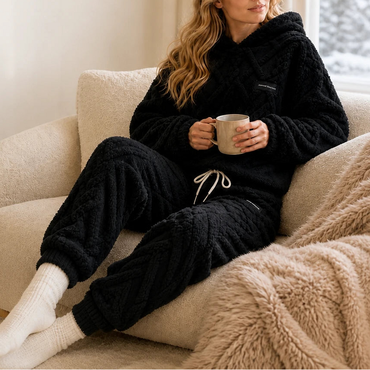 Emberelle – Embossed Plush Tracksuit Set