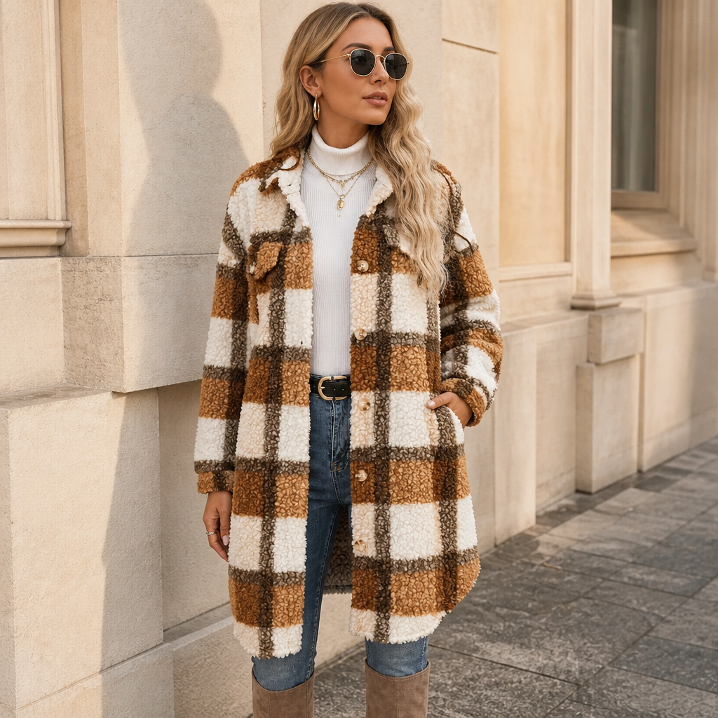 Fairloch – Plaid Sherpa-Lined Mid-Length Coat