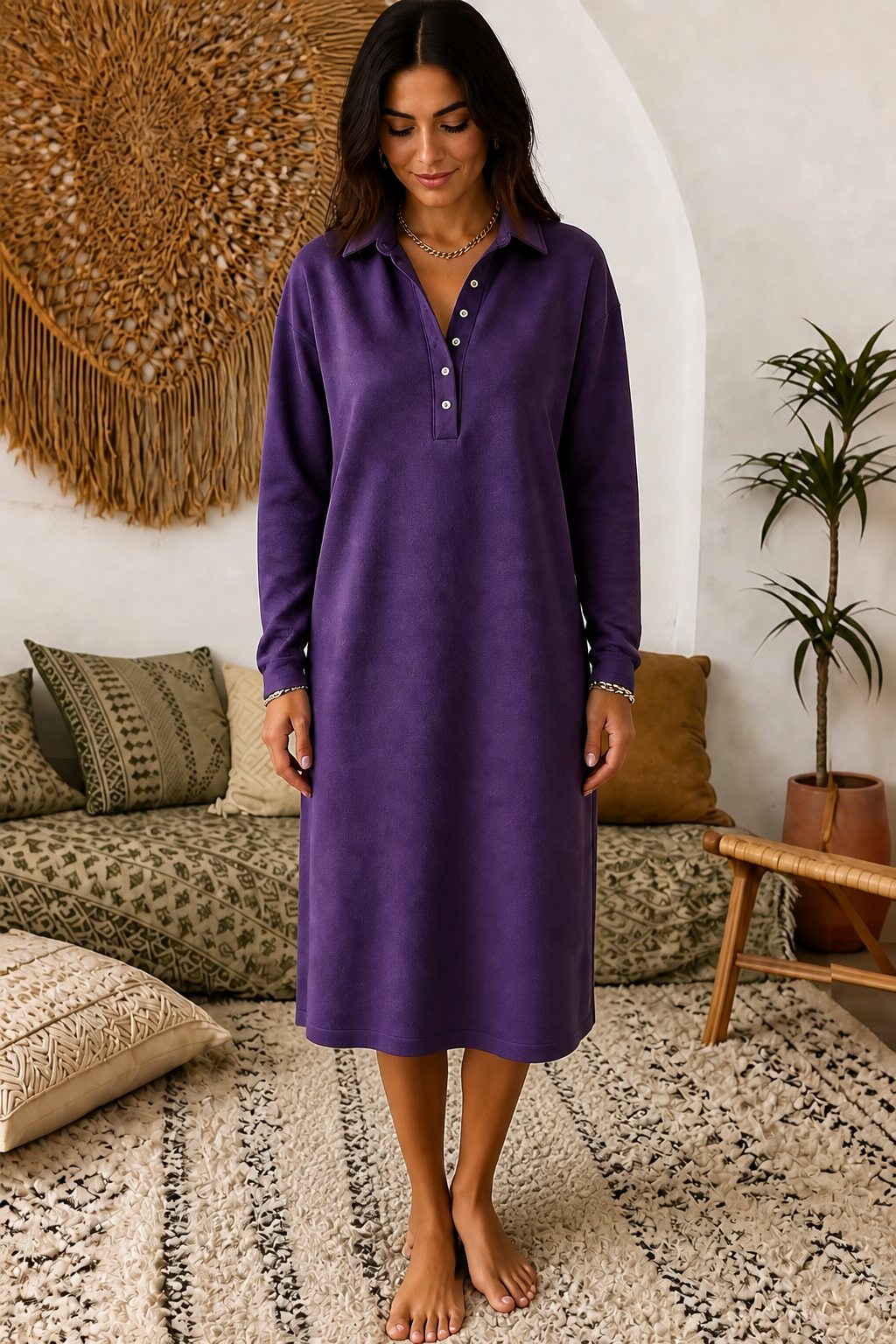Wearbella – Ribbed Knit Long-Sleeve Sweatshirt Dress