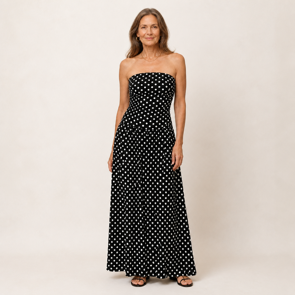 Doretta – Strapless maxi that holds without a fuss