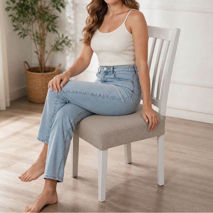 Jacquard Haven – Waterproof Stretch Jacquard Dining Chair Seat Cover
