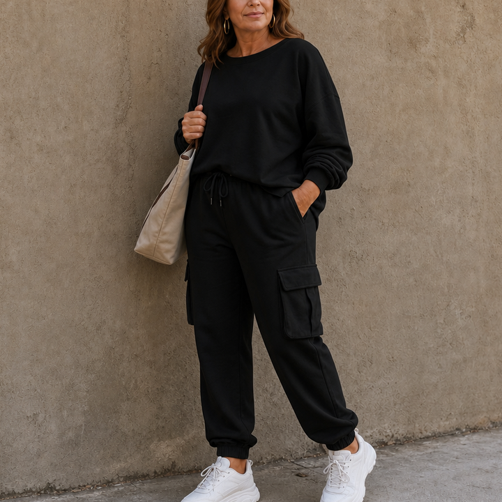 Wearbella – Crew-Neck Top And Cargo Pant Set