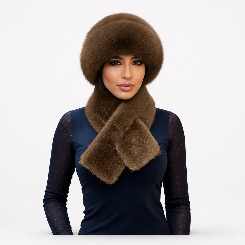 Veluna – Plush Winter Scarf And Hat Set