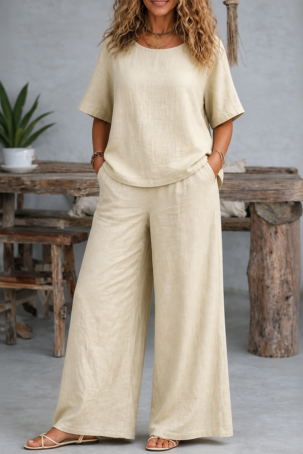 Wearbella – Wide-Leg Trouser And Top Set