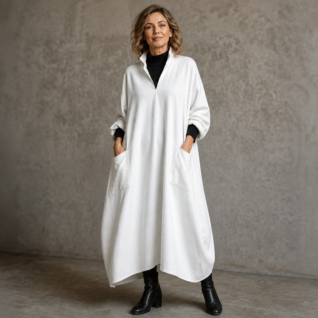 Wearbella – Cocoon Taper Mock Neck Midi Dress