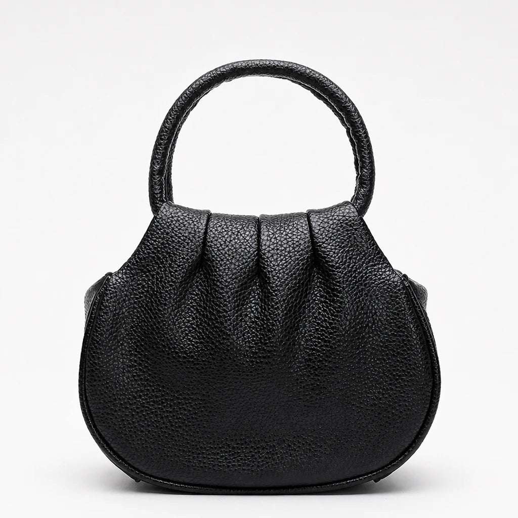 Pleatelle – Pleated Mini Handbag With Round Handles