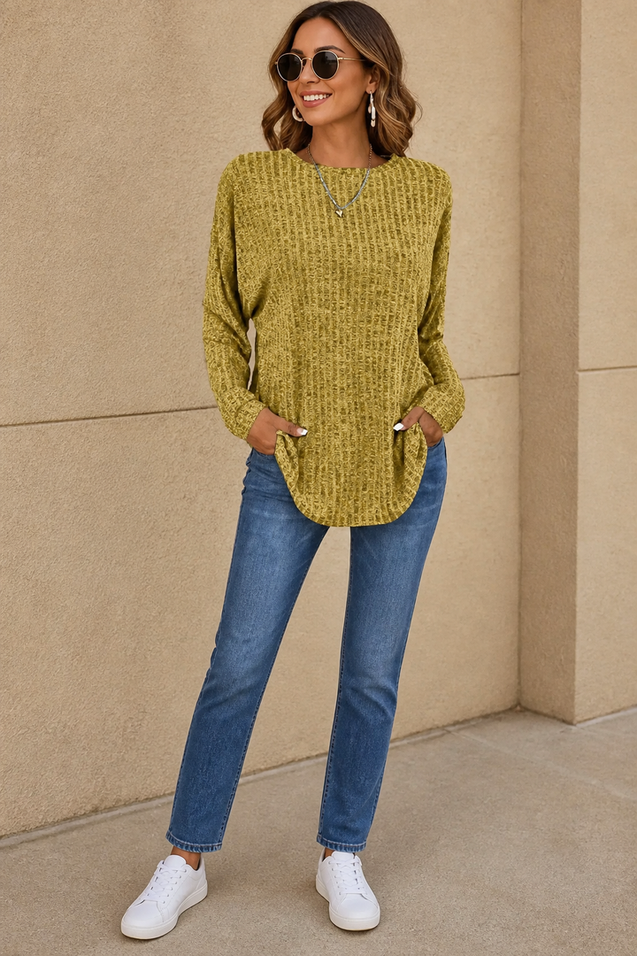Overhang – Exposed-Seam Oversized Crew Neck Sweater