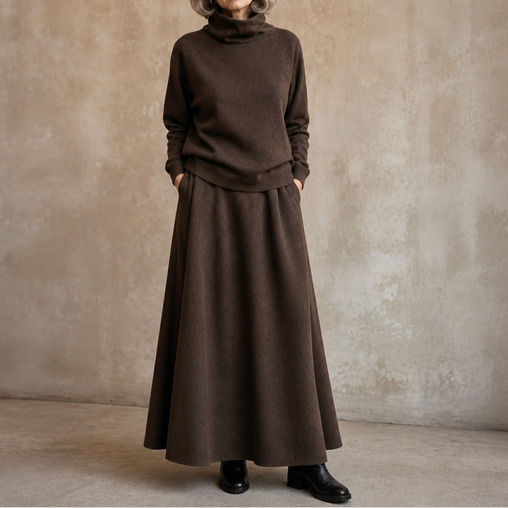 Lunelle – Turtleneck Sweater And Maxi Skirt Set