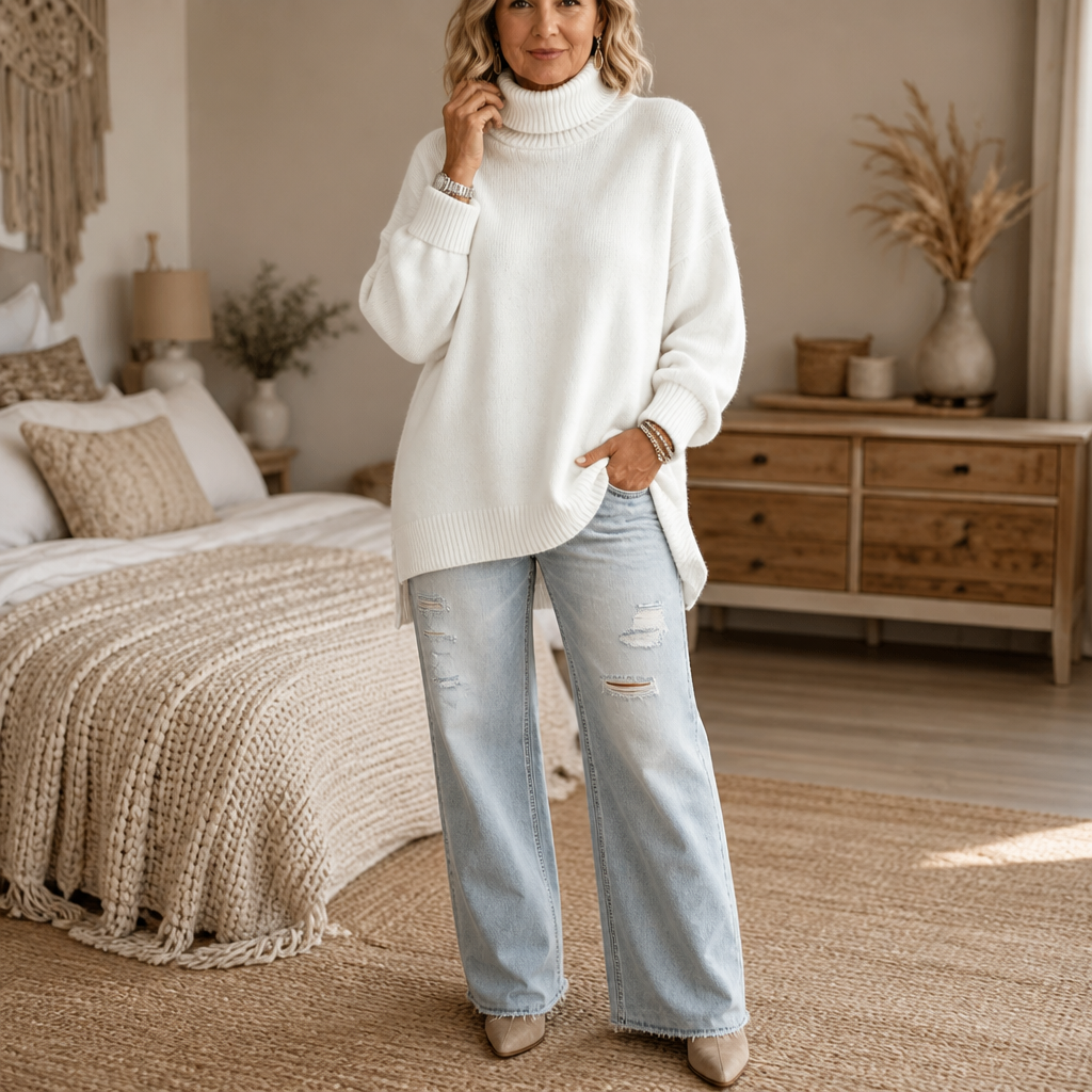 Rowelle – Ribbed Oversized Roll-Neck Sweater