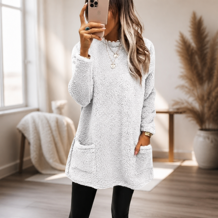 Coreheat – Brushed Fleece-Lined Longline Tunic Top