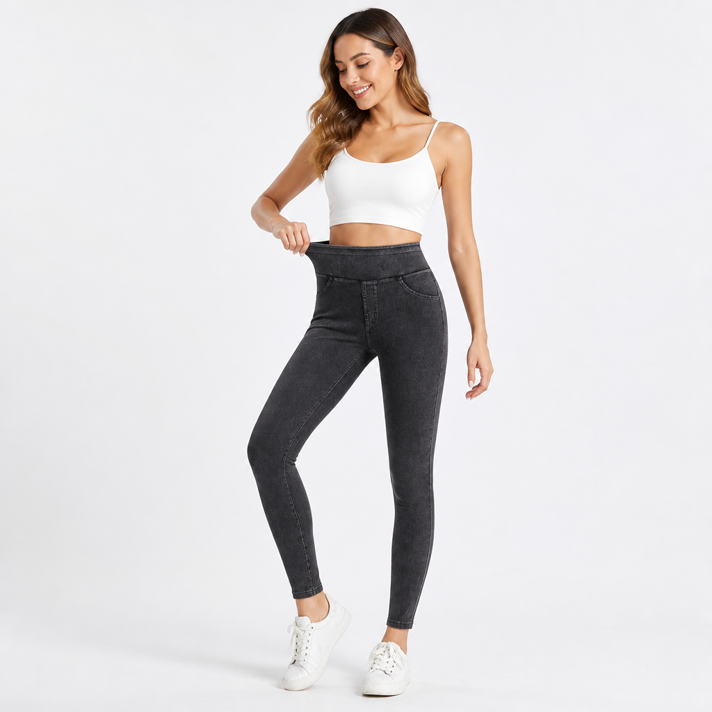 Wearbella – High-Waisted Denim-Look Jeggings