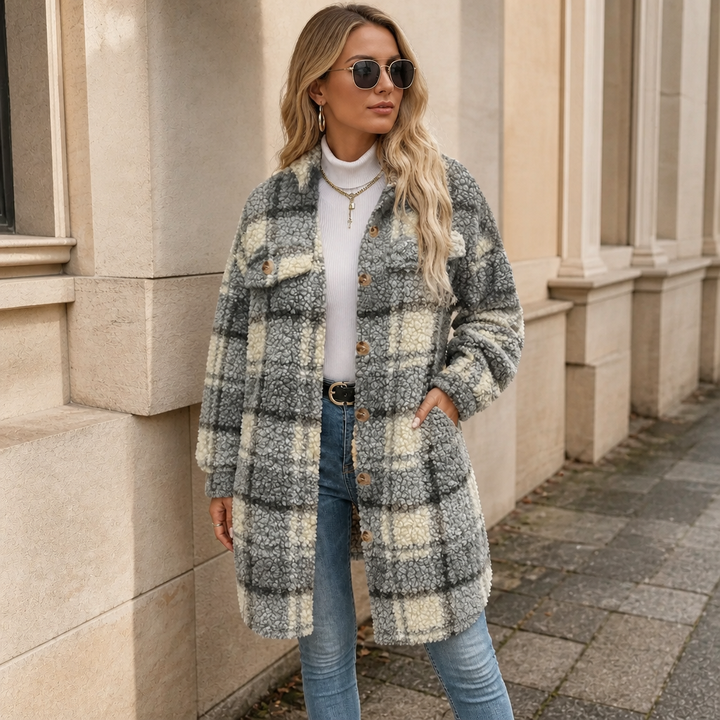 Fairloch – Plaid Sherpa-Lined Mid-Length Coat