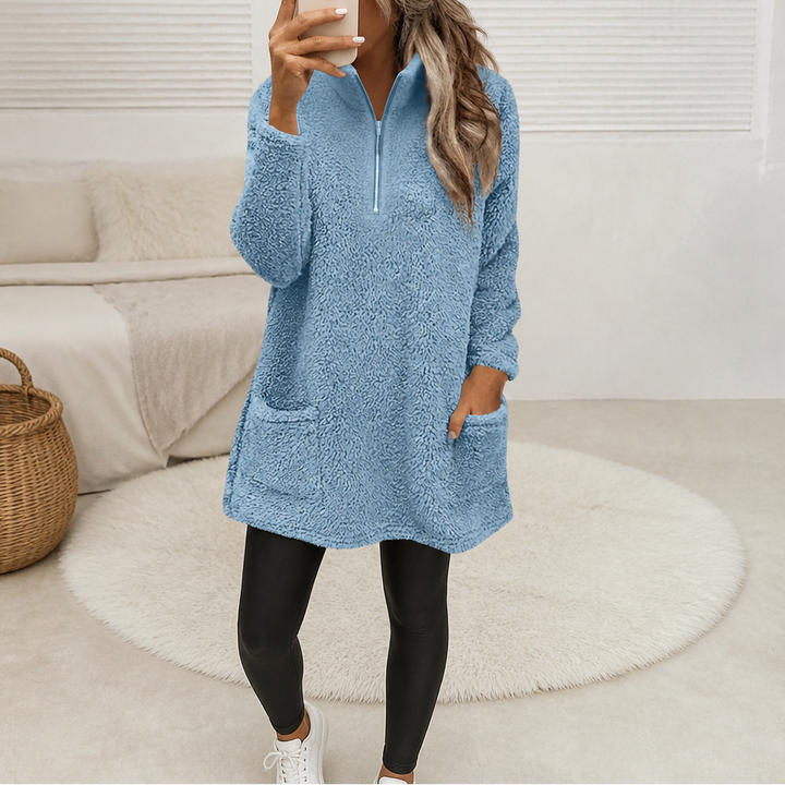 Wearlyn – Longline Half-Zip Sherpa Fleece Pullover