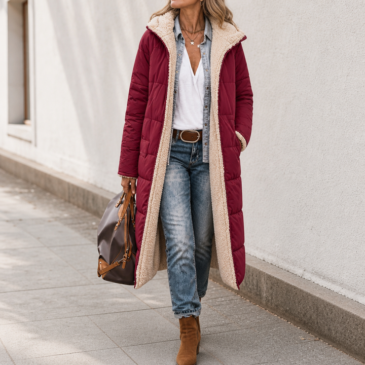 Veluna – Reversible Quilted Sherpa Winter Coat