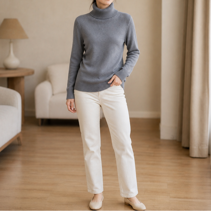 Veluna – Fleece-Lined Turtleneck Sweater