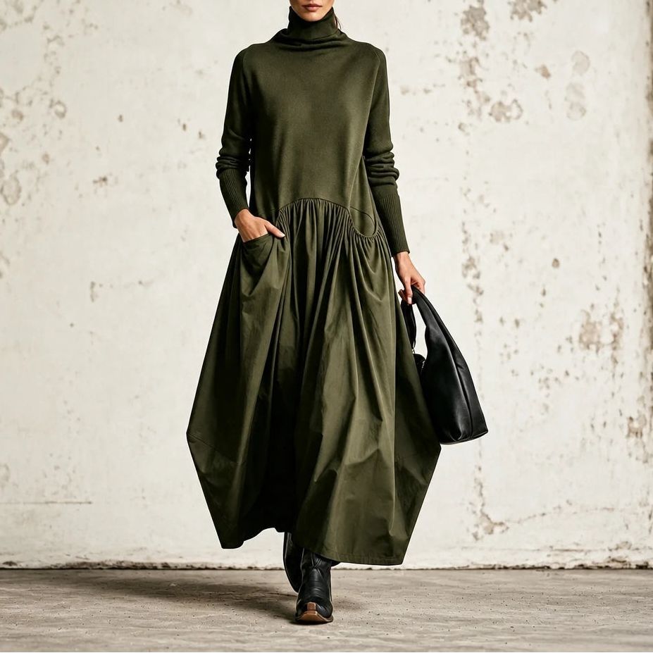 Sloane – High Neck Pocket Maxi Dress