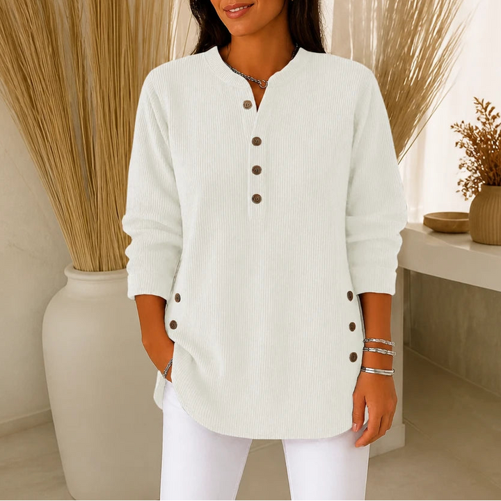 Lunelle – Loose-Knit Curved-Hem Tunic Sweater