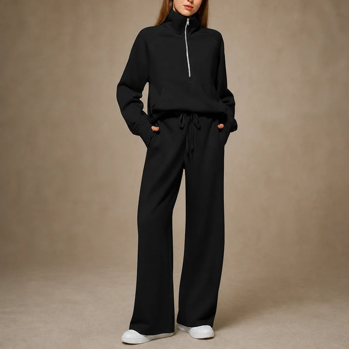 Ease & Elsewhere – Ribbed Oversized Top And Wide-Leg Pants Set