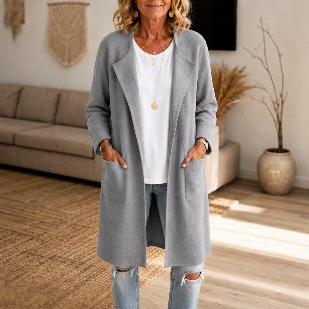 Draperie – Longline Open-Front Wool-Blend Coat