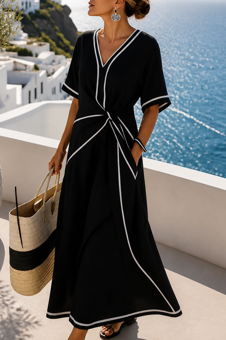 Wearlyn – Wrap-Front Gathered Waist Maxi Dress