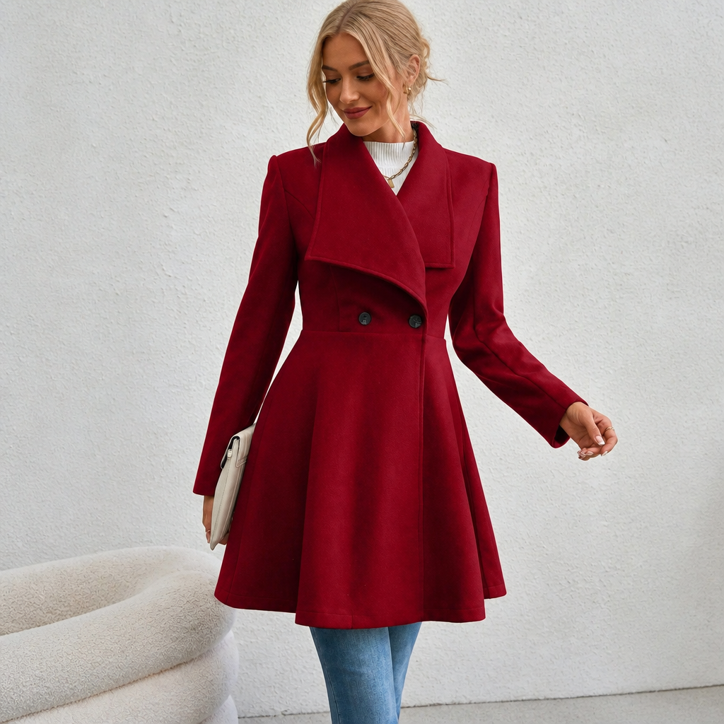 Elowen – Double-Breasted A-Line Tailored Overcoat