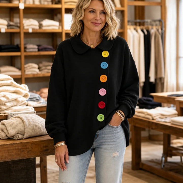 Buttonbelle – Peter Pan Collar Button Sweatshirt