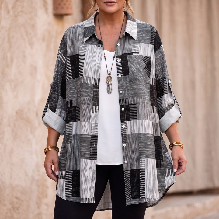 Plaidwell – Colorful Patchwork Plaid Button-Up Shirt
