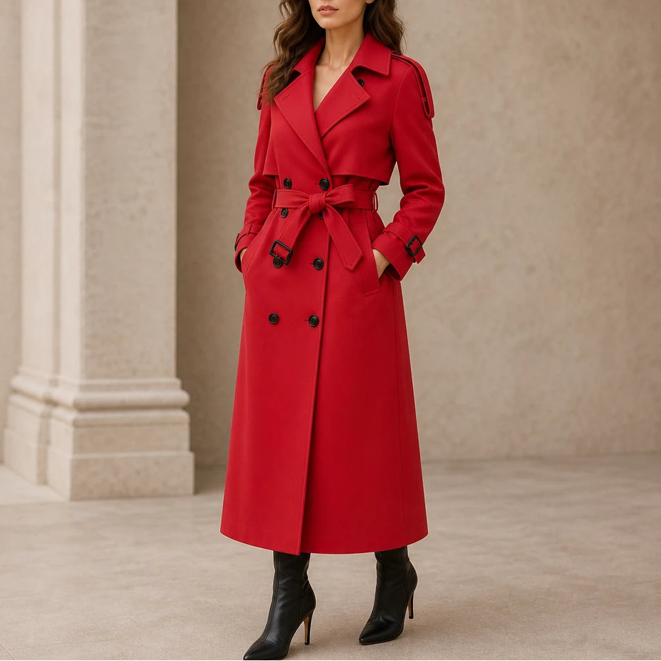 Silhouette – Double-Breasted Belted Slim-Fit Trench Coat