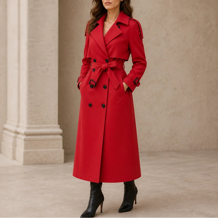 Silhouette – Double-Breasted Belted Slim-Fit Trench Coat