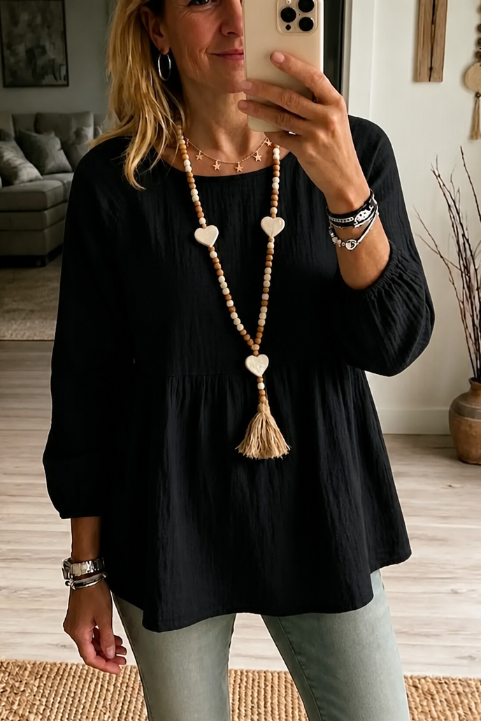 Wearbella – Gathered-Waist Babydoll Blouse