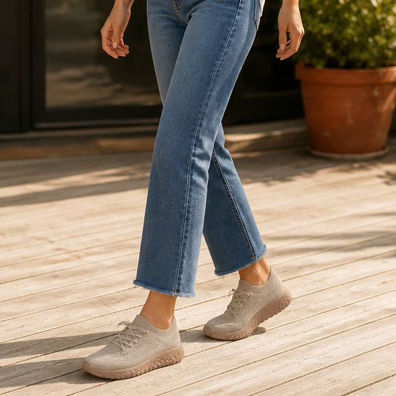 Cloudstep – Knit Mesh Elastic-Collar Slip-On Sneakers