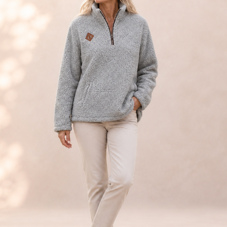 Wrapzo – Oversized Half-Zip Fleece Pullover