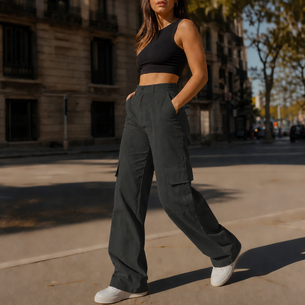 Silhoette – High-Waisted Straight-Leg Cargo Pants