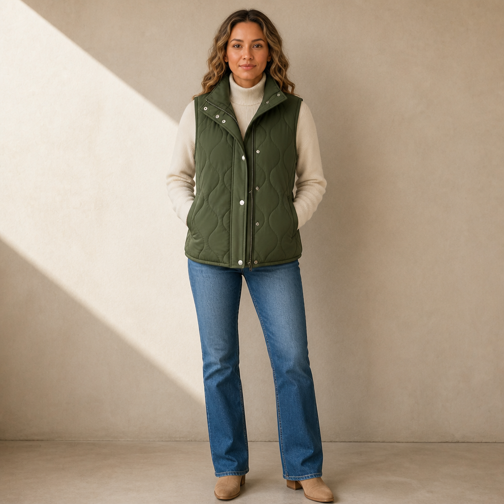 Wavelyn – Wavy Quilted Cropped Vest