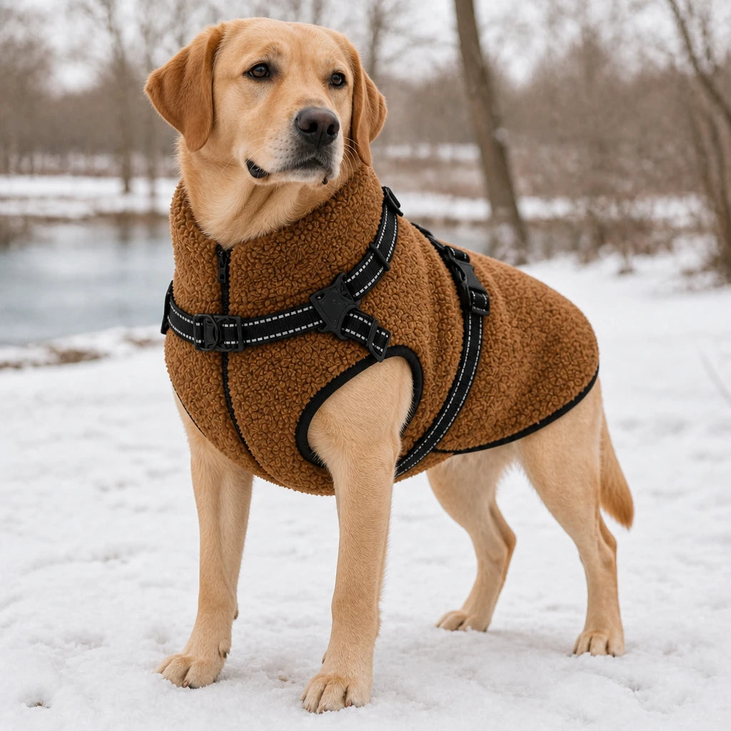 Warmstride – Fleece Dog Coat With Built-In Harness