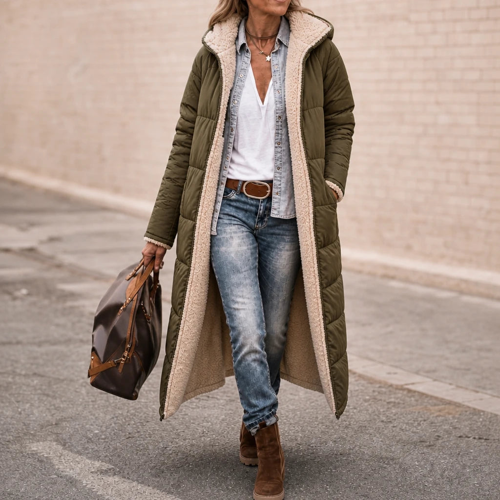 Reversa – Long Quilted Reversible Puffer Coat