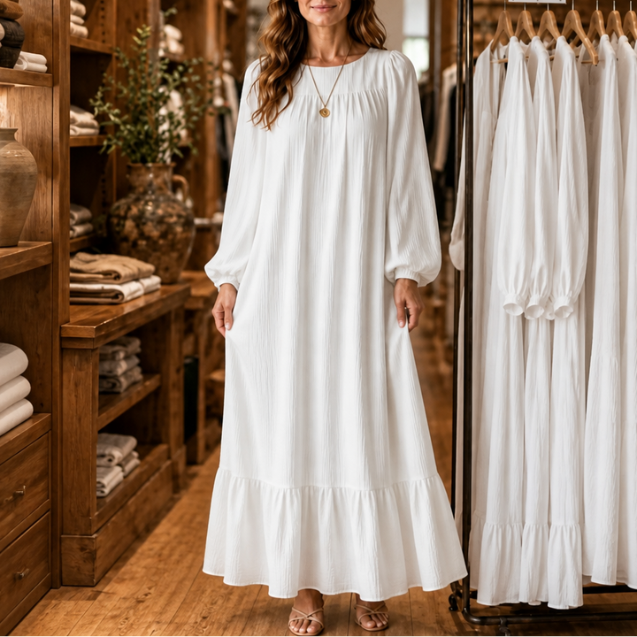 Wearbella – Oversized Bishop Sleeve Boho Maxi Dress