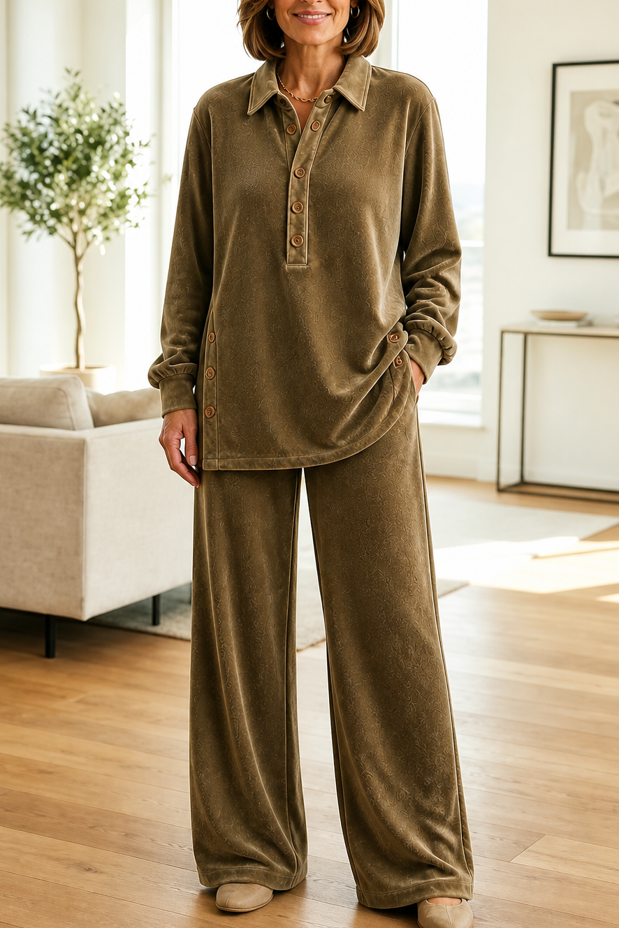 Velvetta – Oversized Velvet-Look Two-Piece Lounge Set