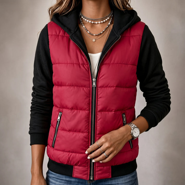 Layerelle – Quilted Panel Hooded Knit Jacket