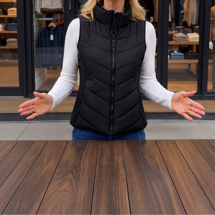 Layerly – Stand Collar Quilted Puffer Vest