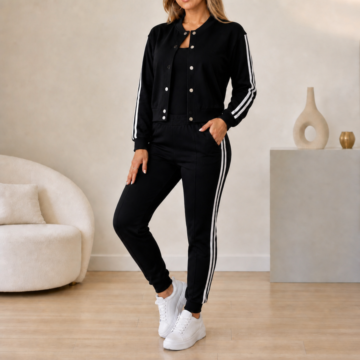 Wearbella – 3-Piece Cropped Jacket,Tank And Jogger Set