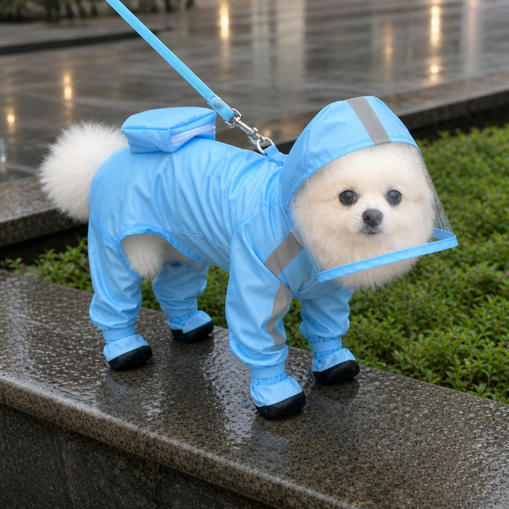 RainPaw – Hooded Four-Leg Dog Rain Suit