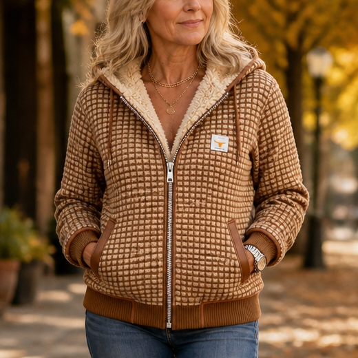 Hearthline – Waffle-Quilted Hooded Jacket