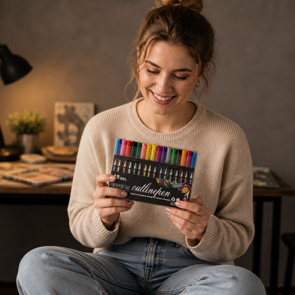 Twinora – Dual-Outline Metallic Ink Marker Set
