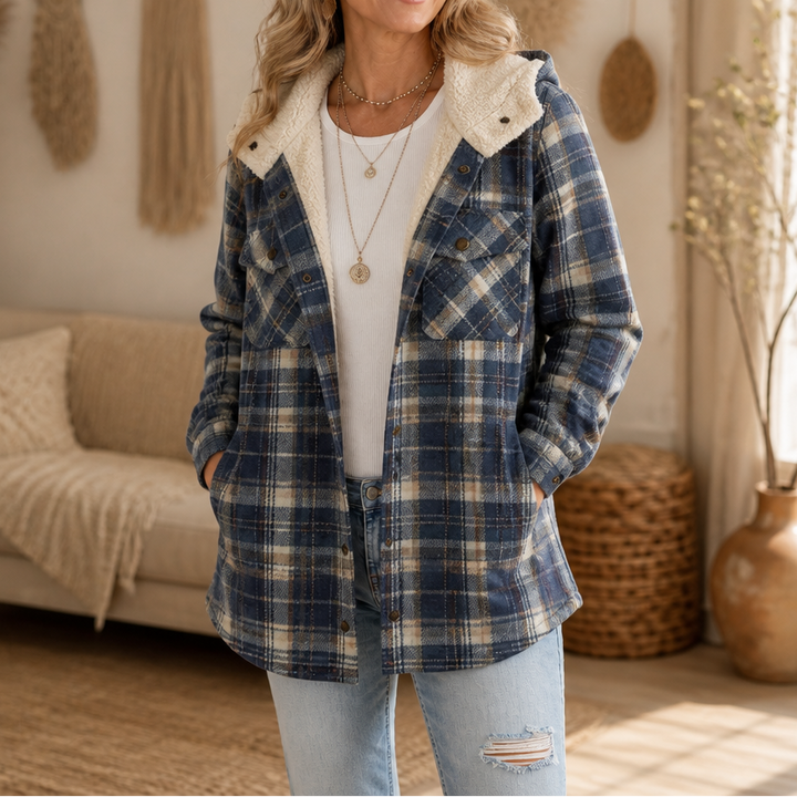 Huntlyn – Sherpa-Lined Plaid Flannel Shacket