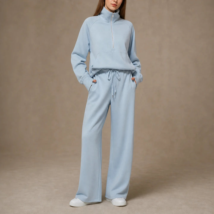 Ease & Elsewhere – Ribbed Oversized Top And Wide-Leg Pants Set