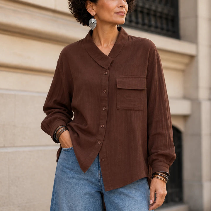 Asymora – Asymmetric Button-Up Shirt