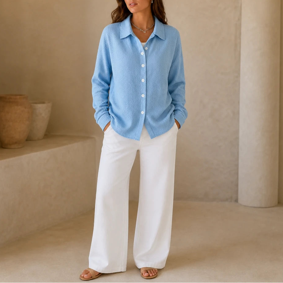 Waffle & Co. – Textured Waffle-Knit Button-Front Shirt Jacket