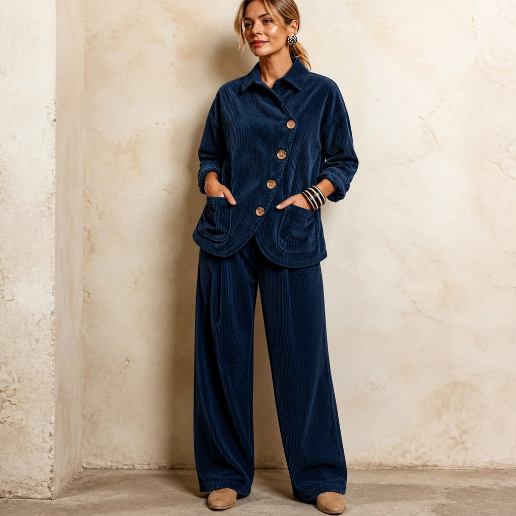 Corfield – Diagonal Button Ribbed Corduroy Shacket